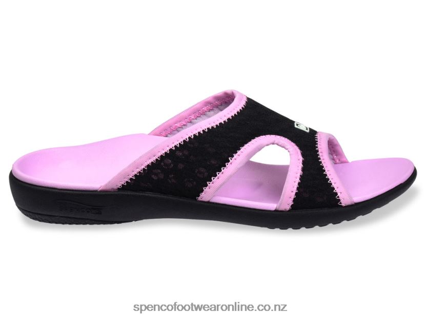 Women Spenco Footwear Kholo Breeze Slide 426V8T207 Black-Pink