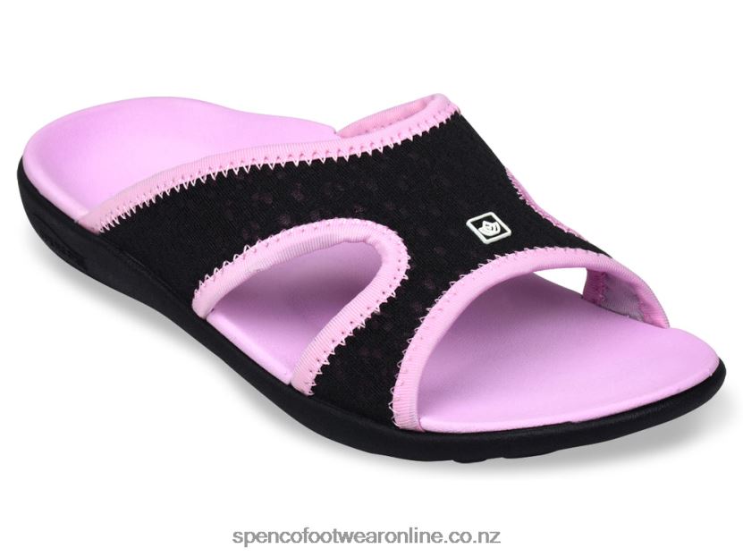 Women Spenco Footwear Kholo Breeze Slide 426V8T207 Black-Pink