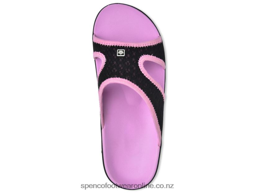 Women Spenco Footwear Kholo Breeze Slide 426V8T207 Black-Pink