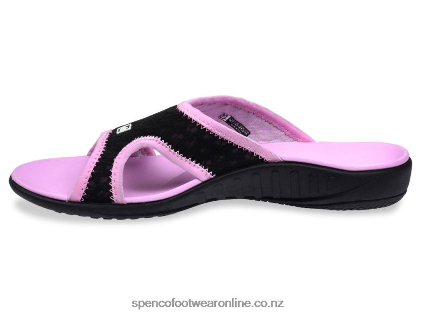 Women Spenco Footwear Kholo Breeze Slide 426V8T207 Black-Pink