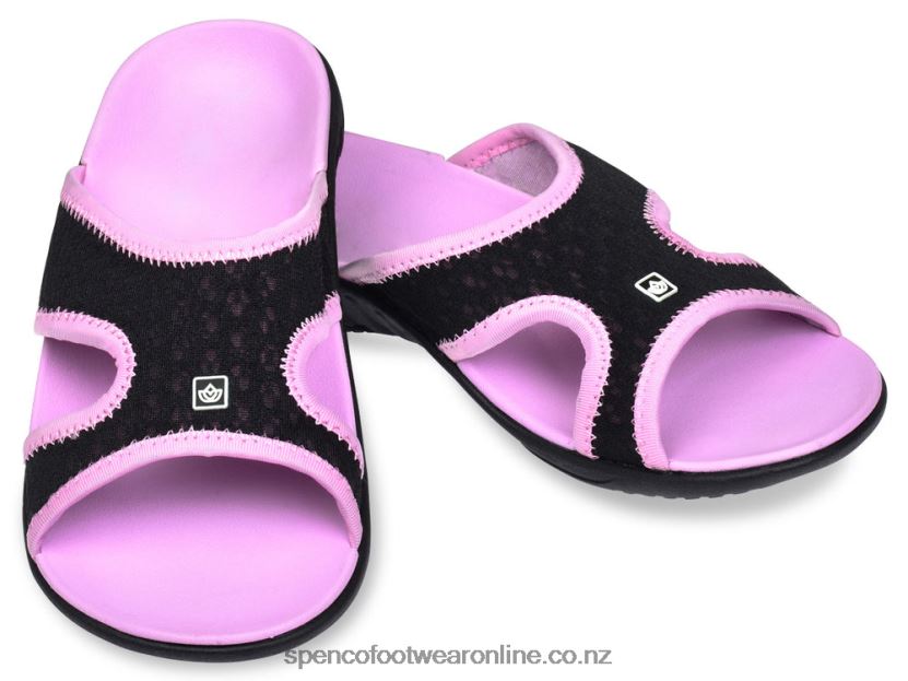 Women Spenco Footwear Kholo Breeze Slide 426V8T207 Black-Pink