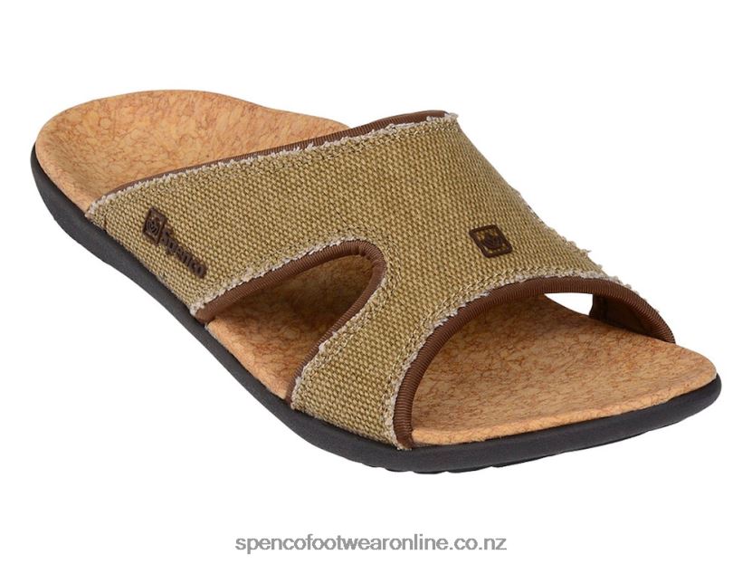 Women Spenco Footwear Kholo Canvas Slide 426V8T208 Straw-Java-Cork