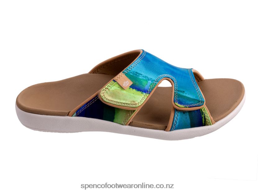 Women Spenco Footwear Kholo Monet 426V8T170 Aqua Sea