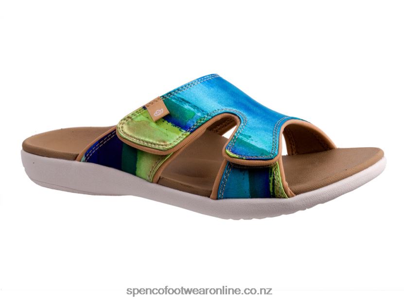 Women Spenco Footwear Kholo Monet 426V8T170 Aqua Sea