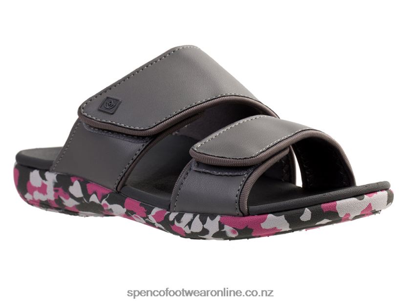 Women Spenco Footwear Kholo Nuevo Camo 426V8T218 Dark Charcoal