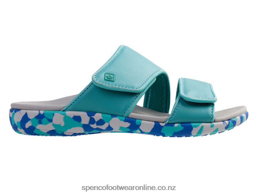 Women Spenco Footwear Kholo Nuevo Camo 426V8T219 Lagoon