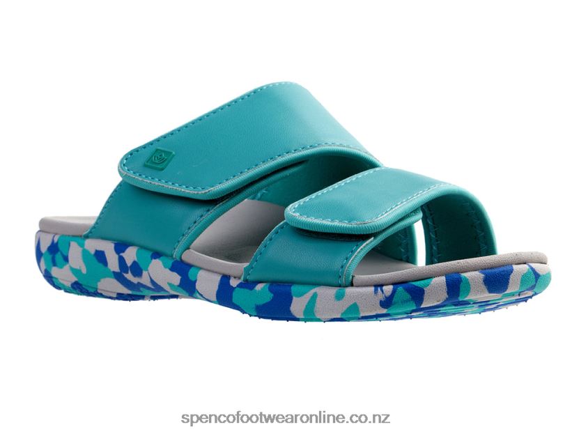 Women Spenco Footwear Kholo Nuevo Camo 426V8T219 Lagoon