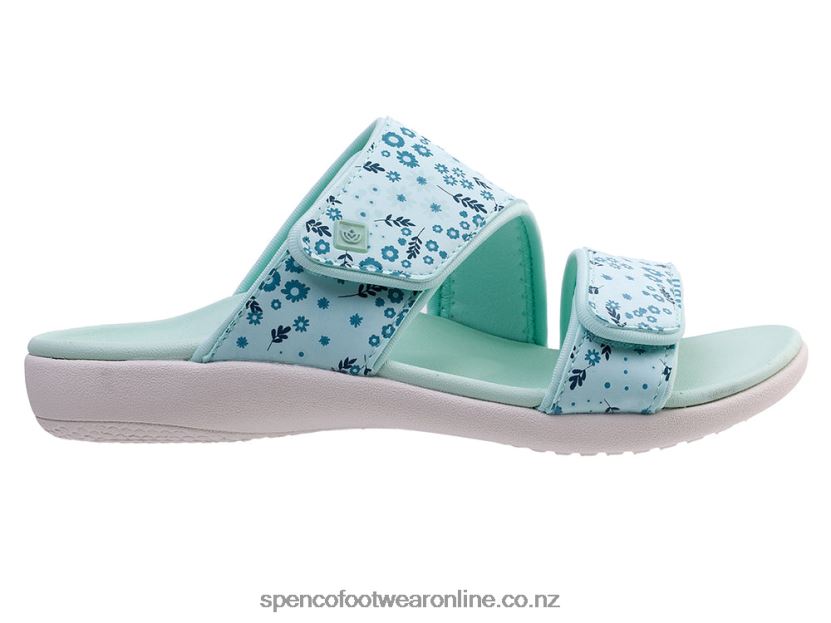 Women Spenco Footwear Kholo Nuevo Dainty Floral 426V8T156 Fair Aqua