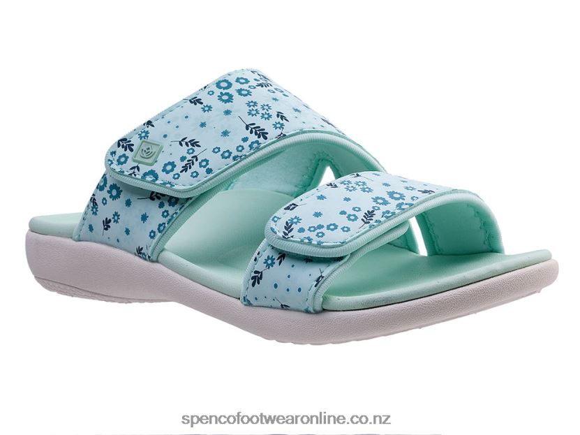 Women Spenco Footwear Kholo Nuevo Dainty Floral 426V8T156 Fair Aqua