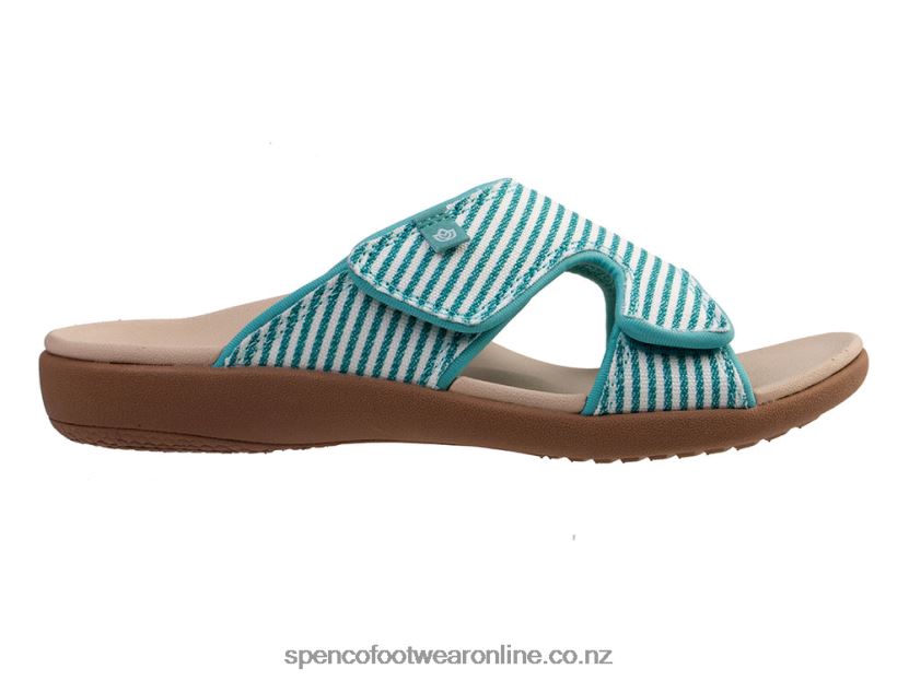 Women Spenco Footwear Kholo Stripe 426V8T222 Lagoon