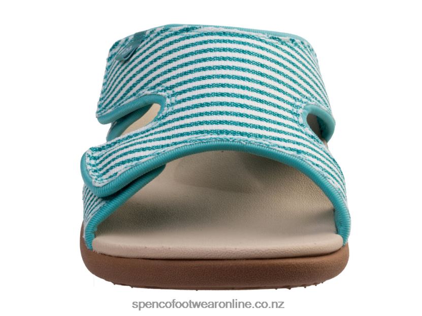 Women Spenco Footwear Kholo Stripe 426V8T222 Lagoon