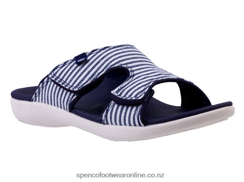 Women Spenco Footwear Kholo Stripe Classic 426V8T163 Nautical Navy