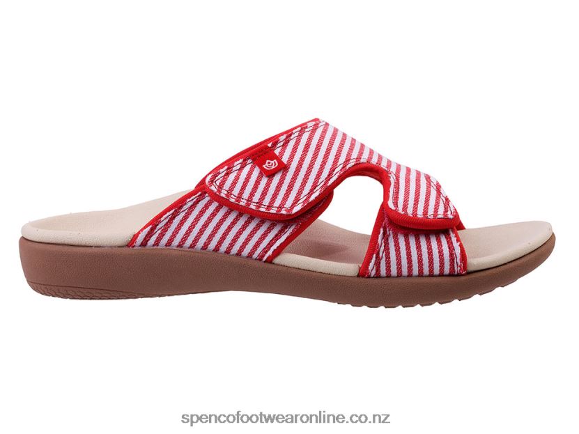 Women Spenco Footwear Kholo Stripe Classic 426V8T164 Red