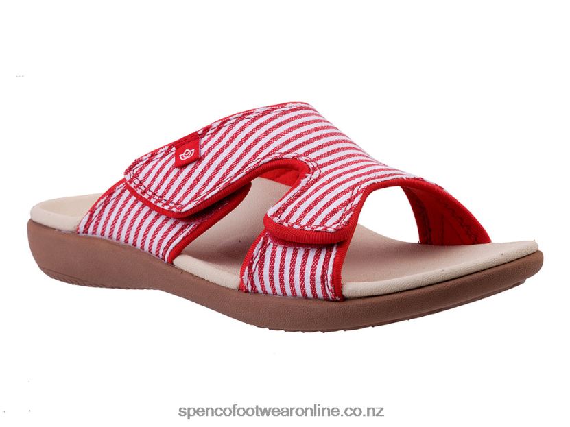 Women Spenco Footwear Kholo Stripe Classic 426V8T164 Red