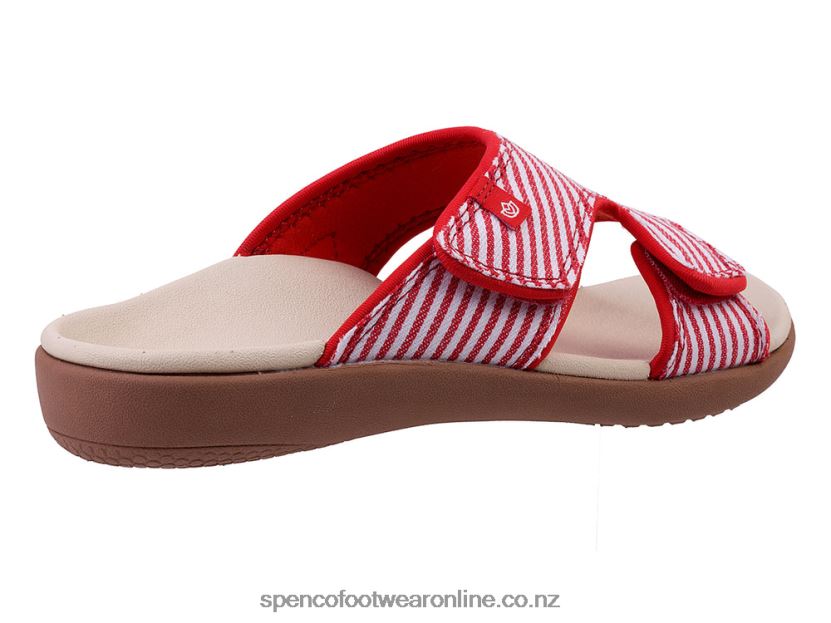 Women Spenco Footwear Kholo Stripe Classic 426V8T164 Red