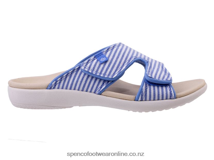 Women Spenco Footwear Kholo Stripe Seasonal 426V8T160 Carolina Blue