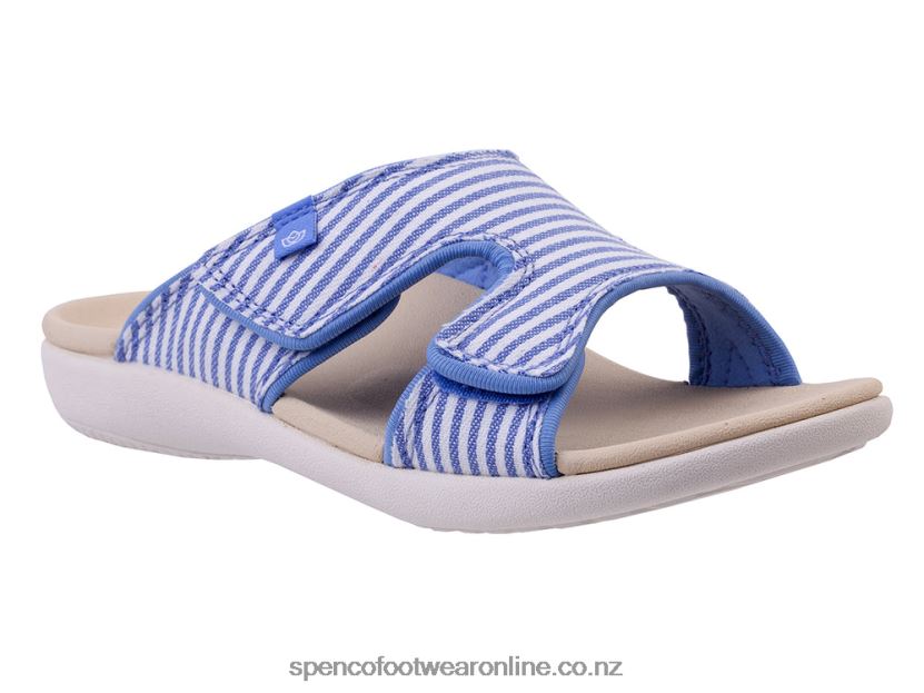 Women Spenco Footwear Kholo Stripe Seasonal 426V8T160 Carolina Blue