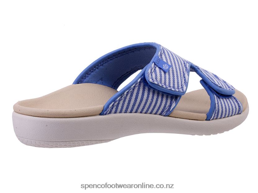 Women Spenco Footwear Kholo Stripe Seasonal 426V8T160 Carolina Blue