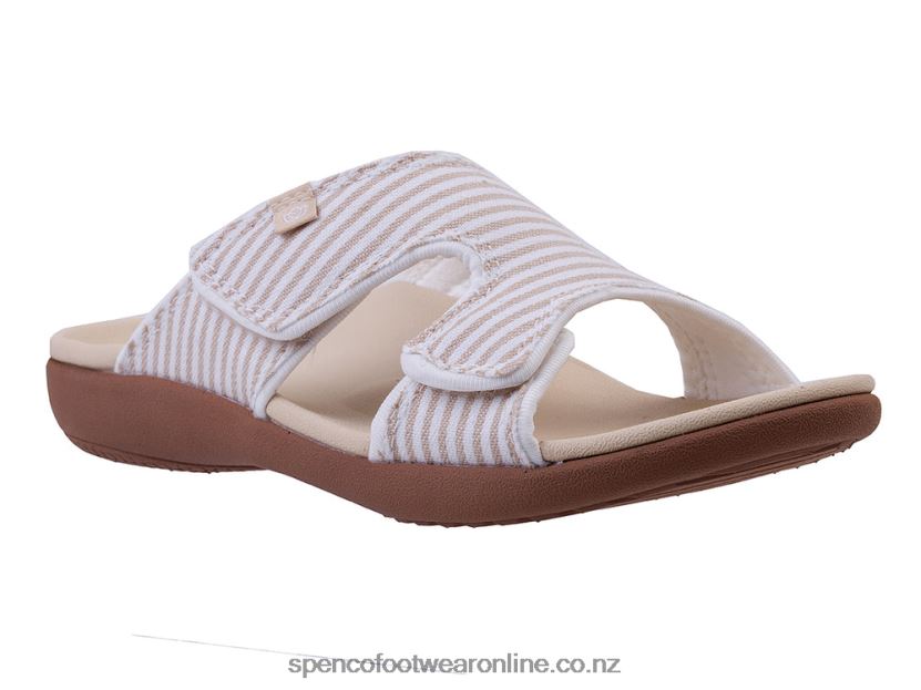Women Spenco Footwear Kholo Stripe Seasonal 426V8T161 Desert Tan