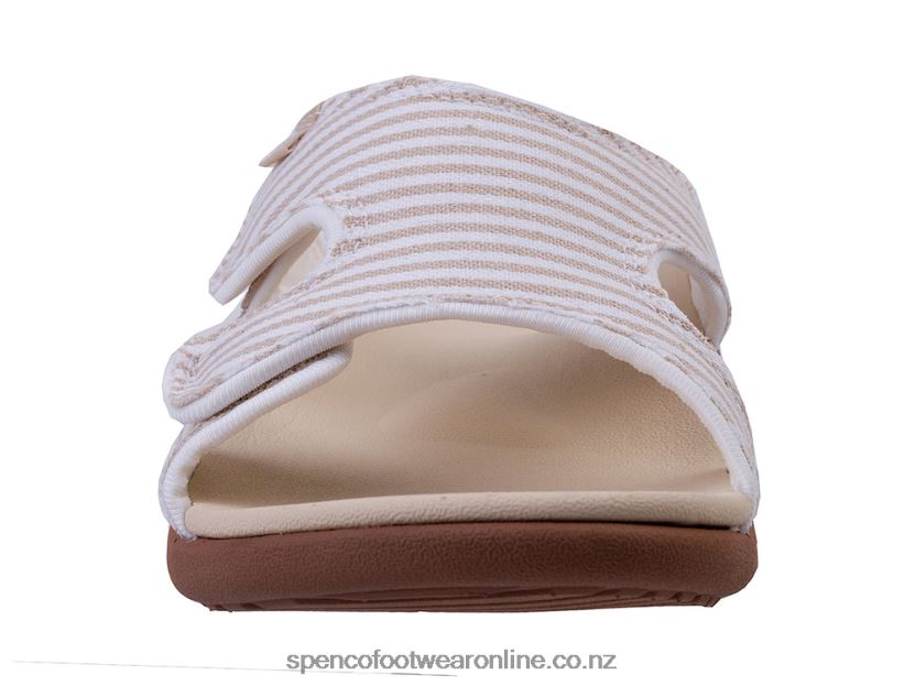 Women Spenco Footwear Kholo Stripe Seasonal 426V8T161 Desert Tan