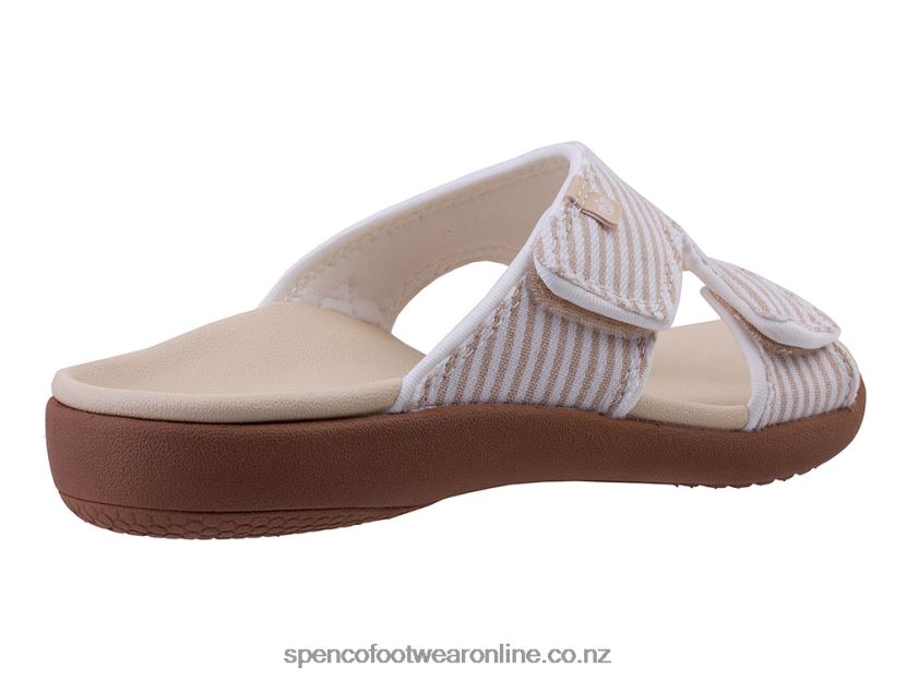 Women Spenco Footwear Kholo Stripe Seasonal 426V8T161 Desert Tan
