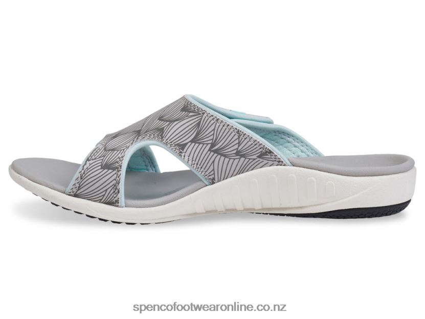 Women Spenco Footwear Kholo Wave Slide 426V8T178 Grey