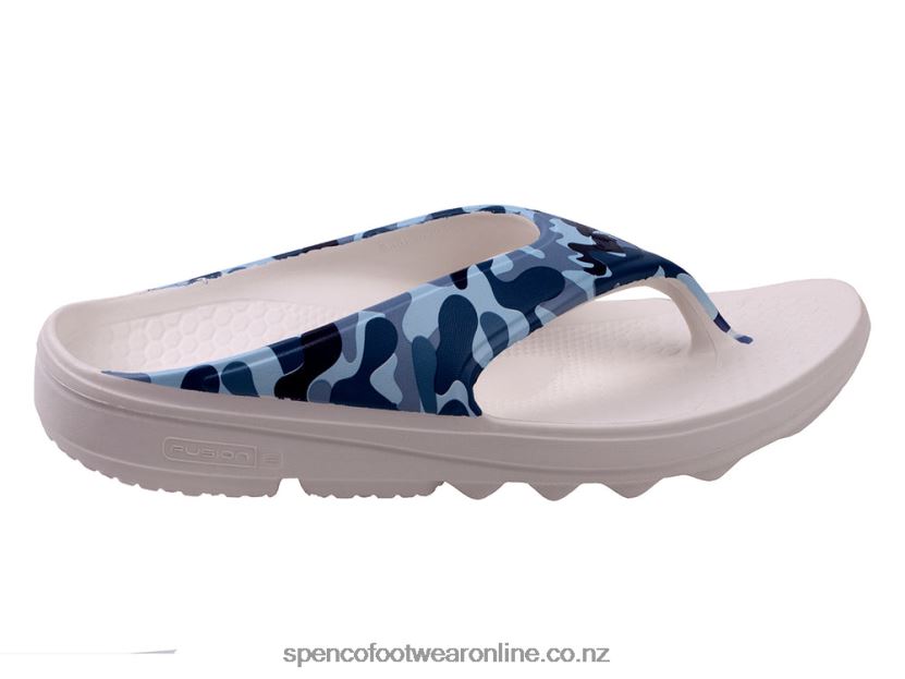 Women Spenco Footwear Fusion 2 Camo Sandal 426V8T256 Blue Camo