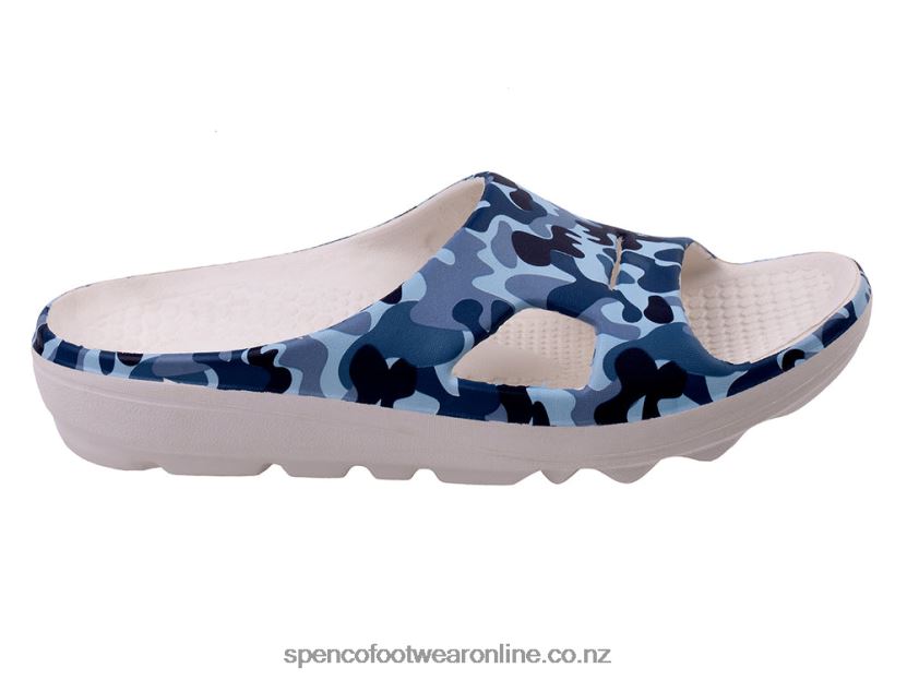 Women Spenco Footwear Fusion 2 Camo Slide 426V8T264 Blue Camo