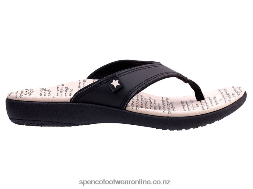 Women Spenco Footwear Yumi Americana 426V8T73 Black/Cream