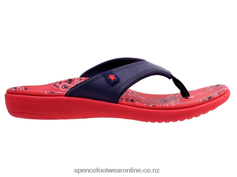 Women Spenco Footwear Yumi Americana 426V8T75 Navy/Red