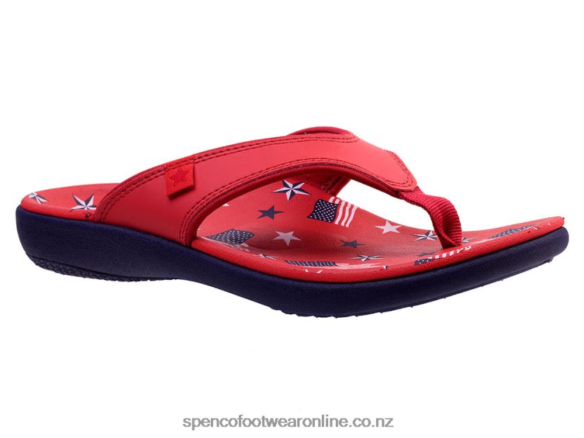 Women Spenco Footwear Yumi Americana 426V8T77 Red