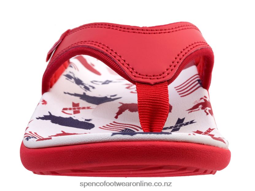 Women Spenco Footwear Yumi Americana 426V8T78 White/Red