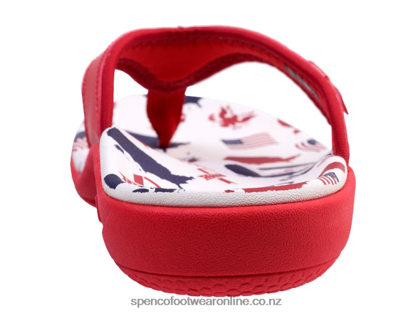 Women Spenco Footwear Yumi Americana 426V8T78 White/Red