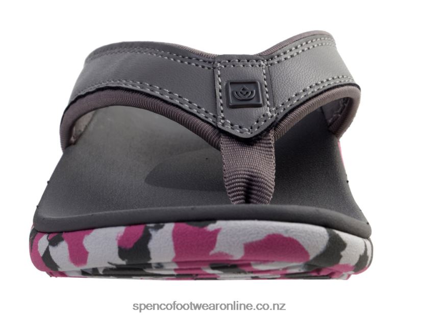 Women Spenco Footwear Yumi Camo 426V8T118 Dark Charcoal