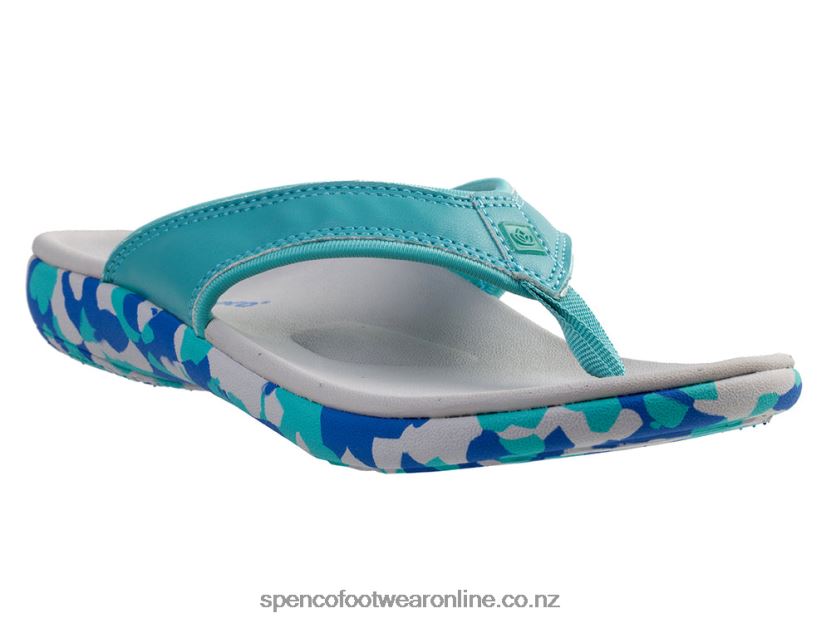 Women Spenco Footwear Yumi Camo 426V8T119 Lagoon