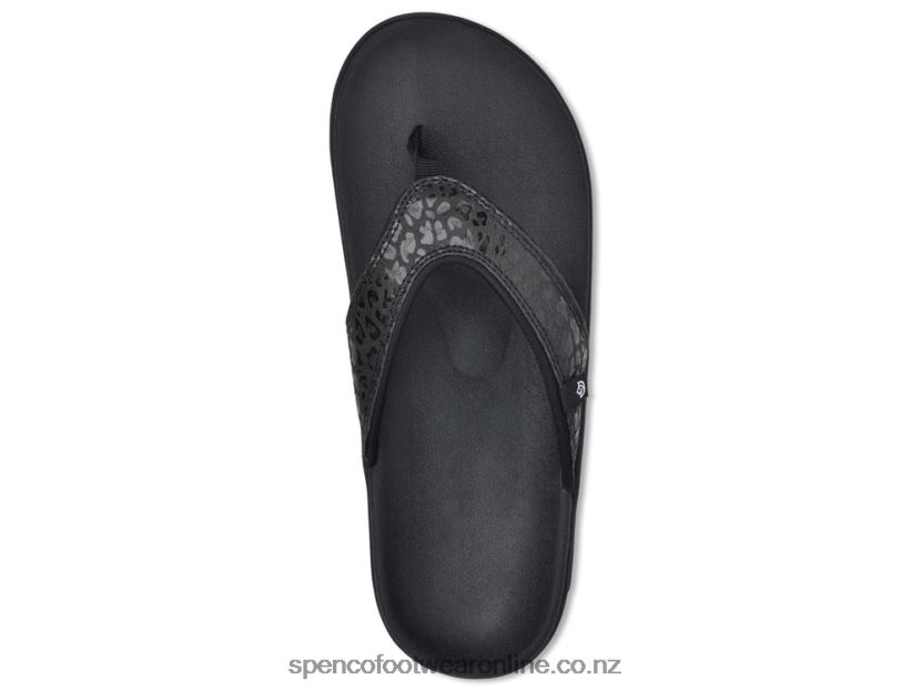 Women Spenco Footwear Yumi Cheetah Print 426V8T47 Black