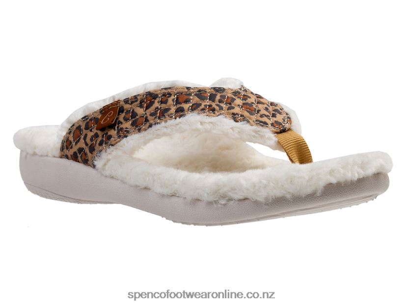 Women Spenco Footwear Yumi Coco 426V8T657 Tan Leopard