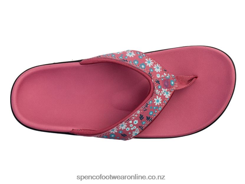 Women Spenco Footwear Yumi Dainty Floral 426V8T135 Bittersweet