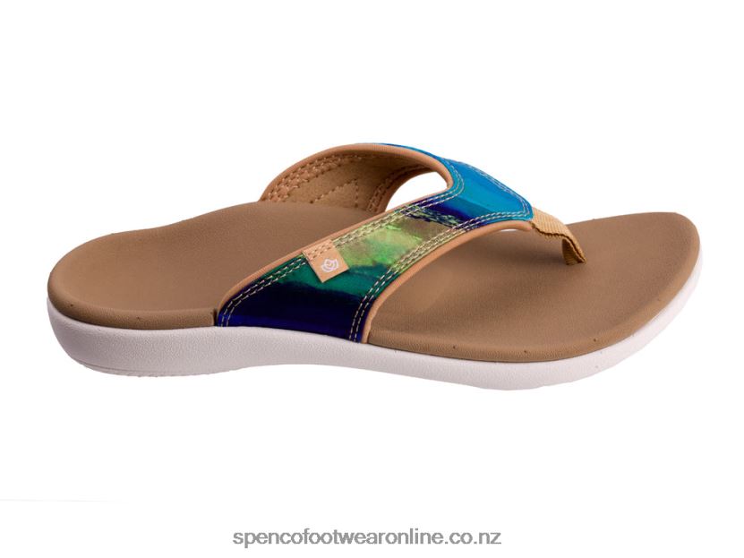 Women Spenco Footwear Yumi Monet 426V8T61 Aqua Sea