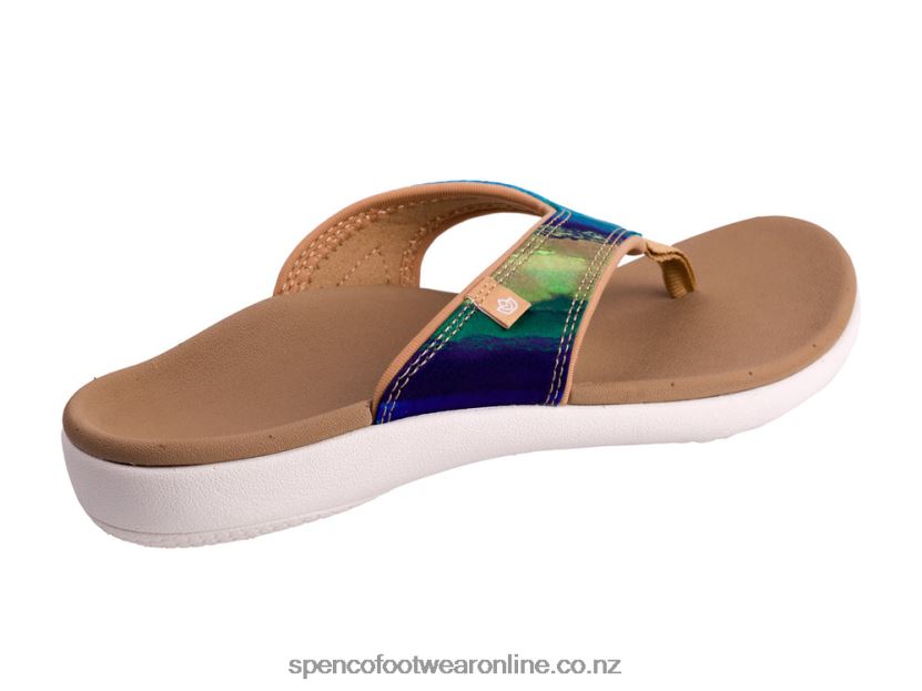 Women Spenco Footwear Yumi Monet 426V8T61 Aqua Sea