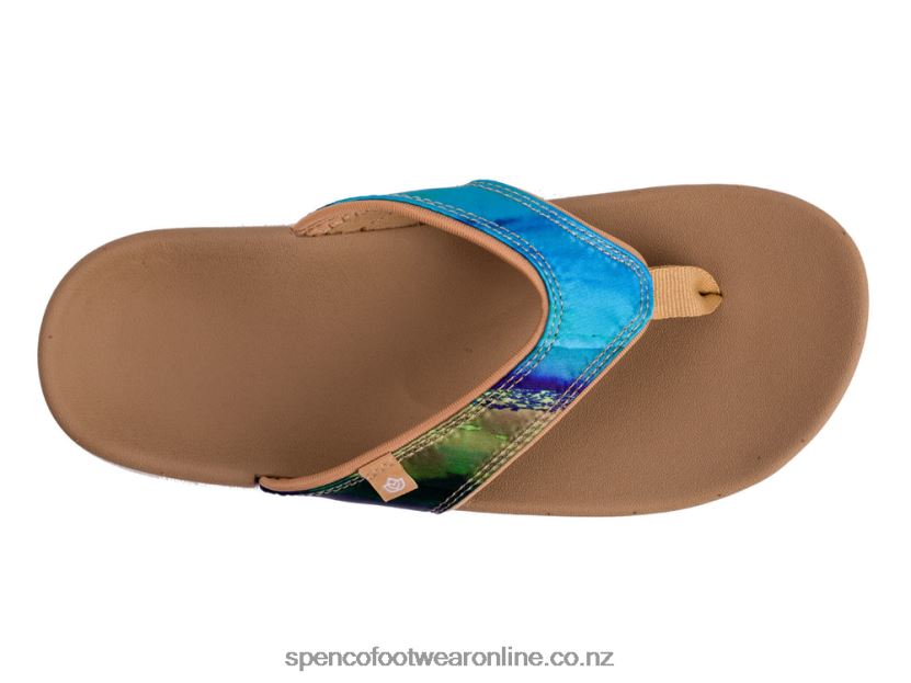 Women Spenco Footwear Yumi Monet 426V8T61 Aqua Sea