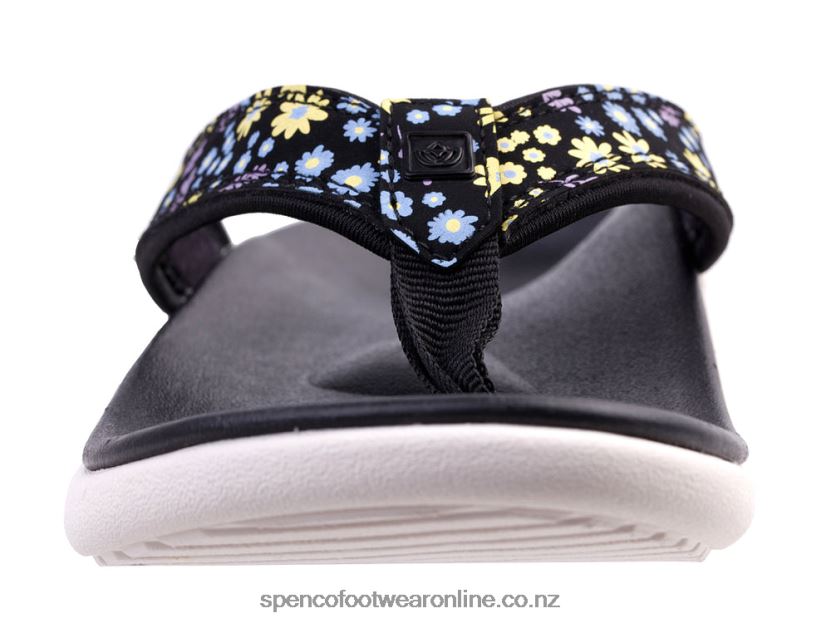 Women Spenco Footwear Yumi Nuevo Floral 426V8T26 Black