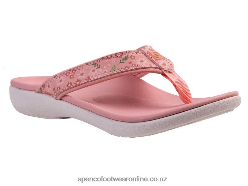 Women Spenco Footwear Yumi Nuevo Floral 426V8T27 Coral Cloud