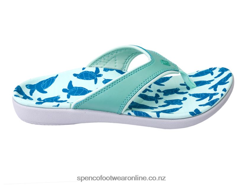 Women Spenco Footwear Yumi Ocean - Best Sellers 426V8T96 Teal Turtles
