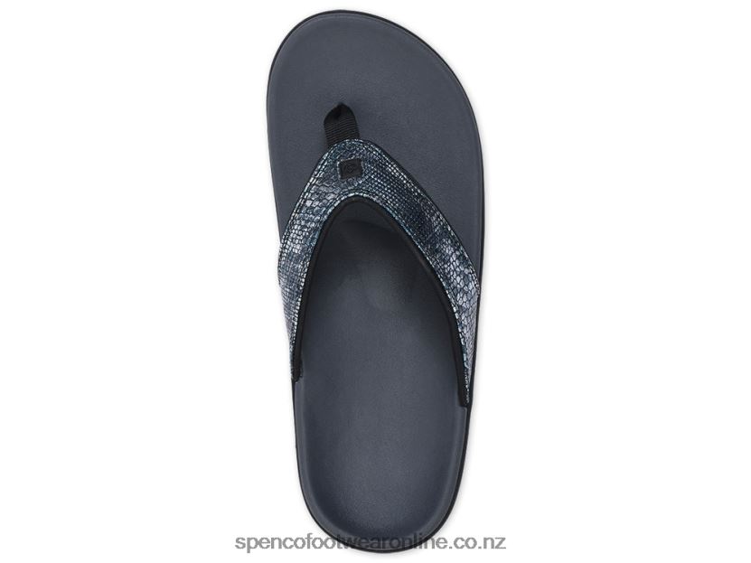 Women Spenco Footwear Yumi Snake 426V8T10 Black-White