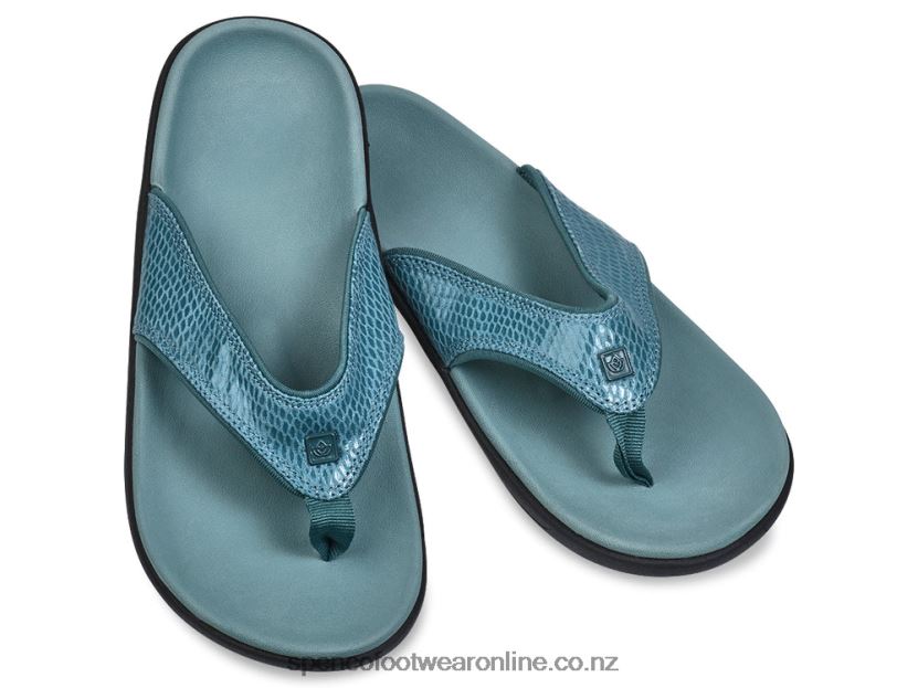 Women Spenco Footwear Yumi Snake 426V8T9 Mineral Blue